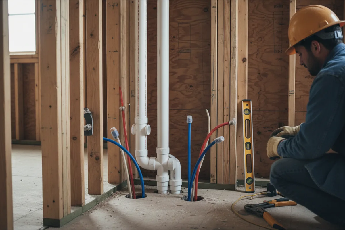 Drain and supply rough-in during Drain Cleaning in Bay Saint Louis