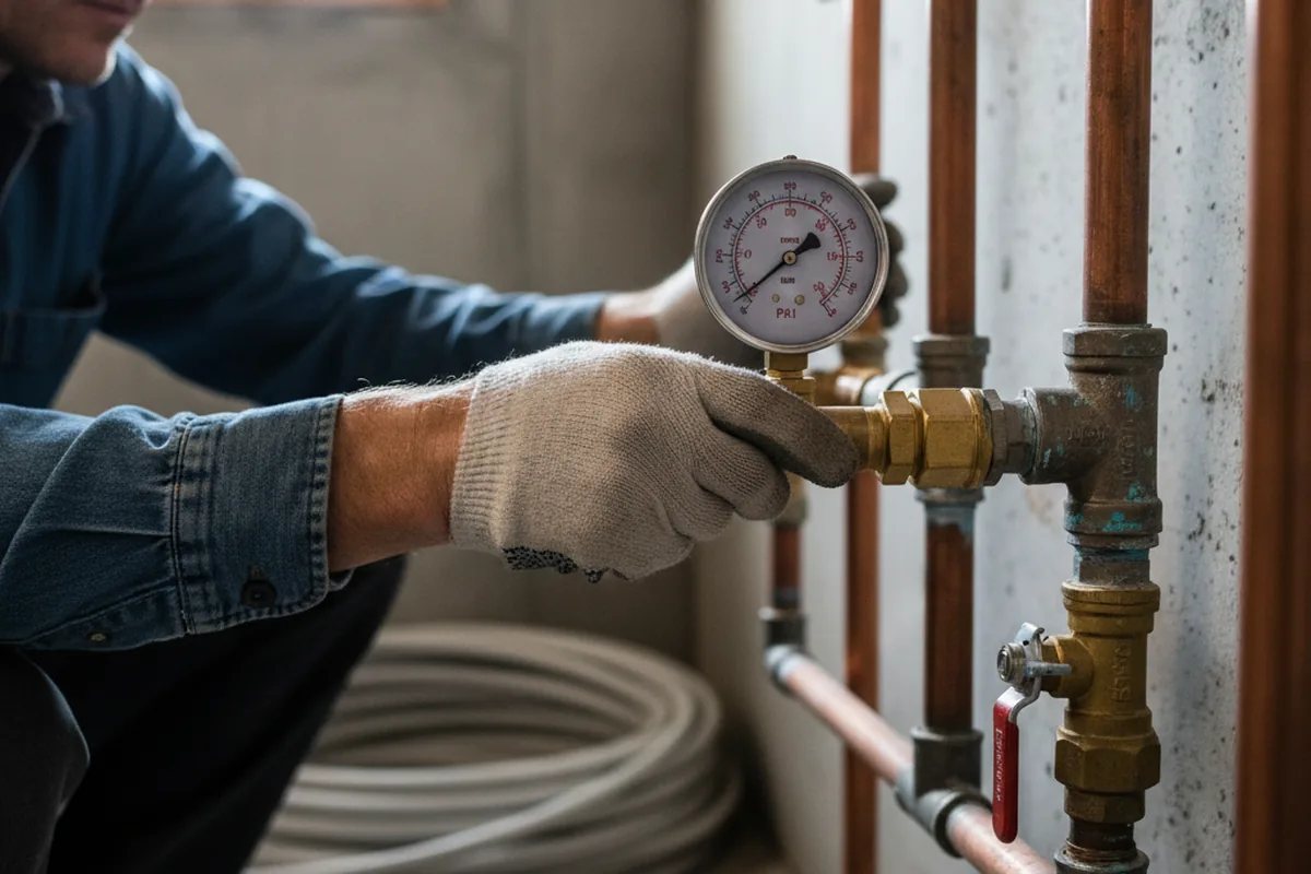 Pressure testing a repaired line during Water Line Repair in Bay Saint Louis